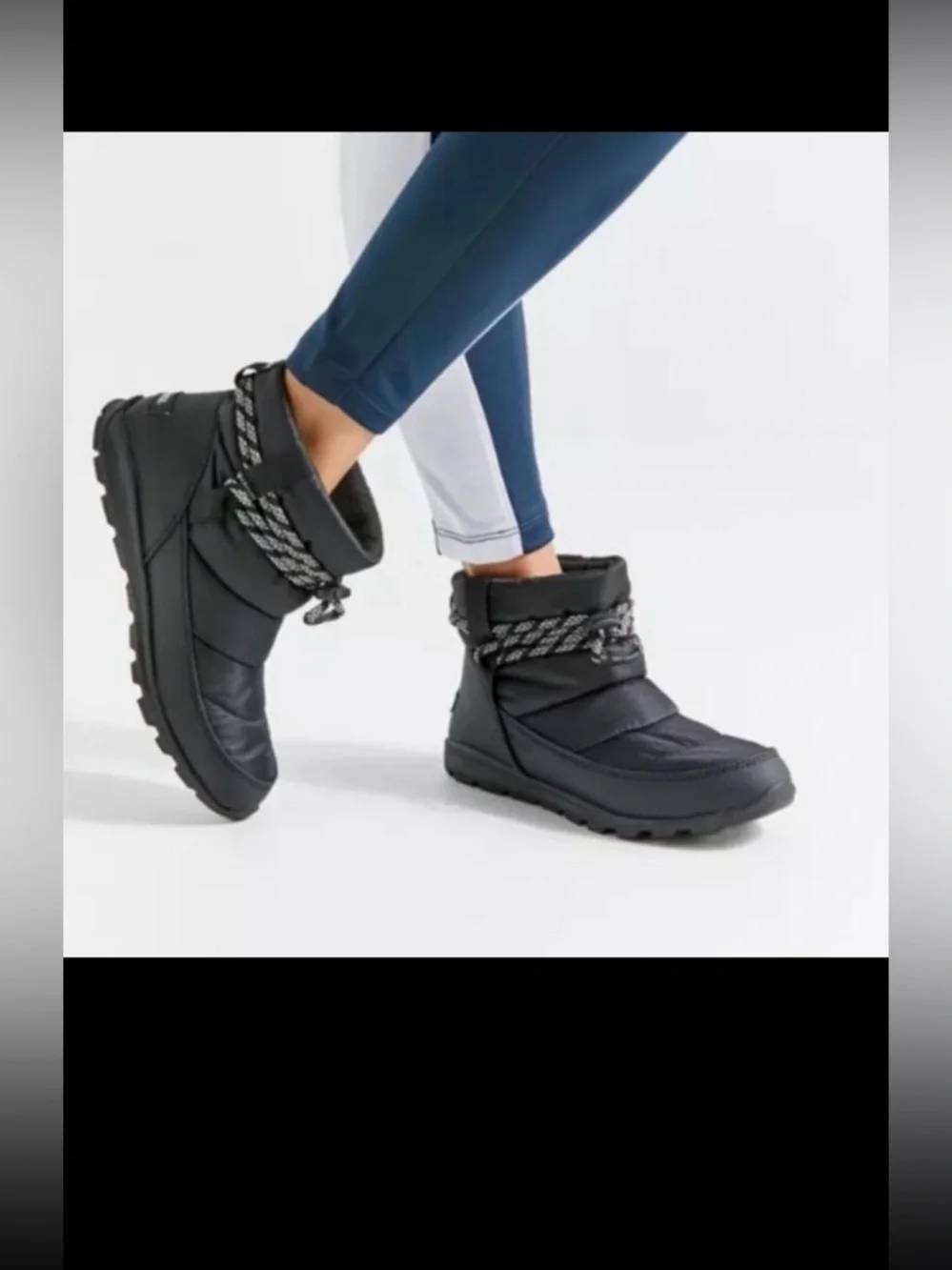 SOREL Whitney Short Camp Ankle Boot Black Nylon Puffer Winter Women's